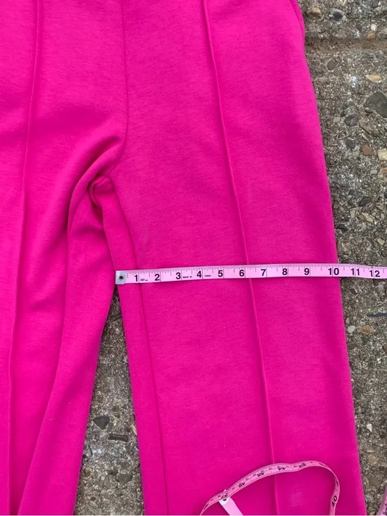 High Rise Wide Leg Hot Pink Women’s Pants Size XS NWT Elastic Back Waistband - Picture 6 of 15
